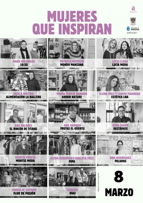 ‘Mujeres que inspiran’: el comercio de Villaviciosa rinde homenaje a sus emprendedoras por el 8M - Concejo de Villaviciosa