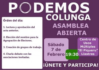 Asamblea de Podemos - Colunga - Política