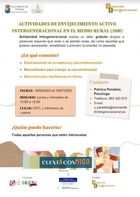 Taller de memoria, manualidades y ejercicio en Lastres - Concejo de Colunga