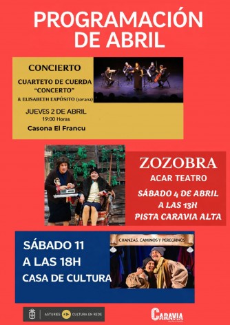 Caravia presenta su programación cultural de abril con conciertos y teatro - Concejo de Caravia