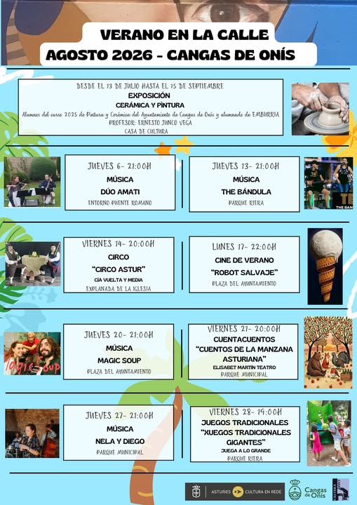 Cangas de Onís lleva música, circo, cine y juegos a la calle durante el mes de agosto - Concejo de Cangas de Onís
