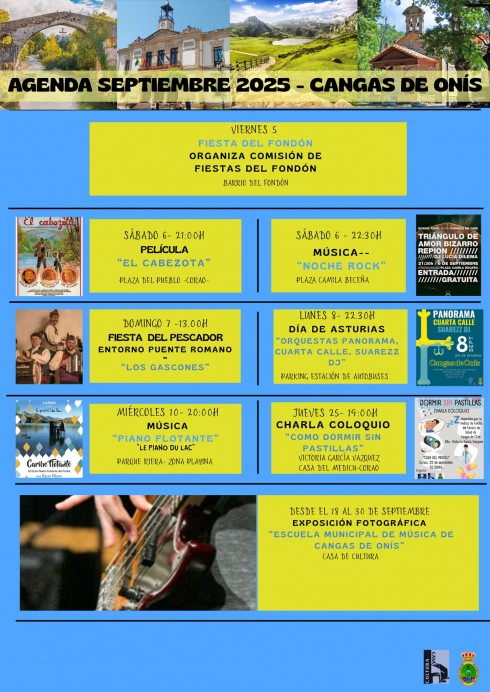 Agenda cultural y festiva de septiembre 2025 en Cangas de Onís - Concejo de Cangas de Onís