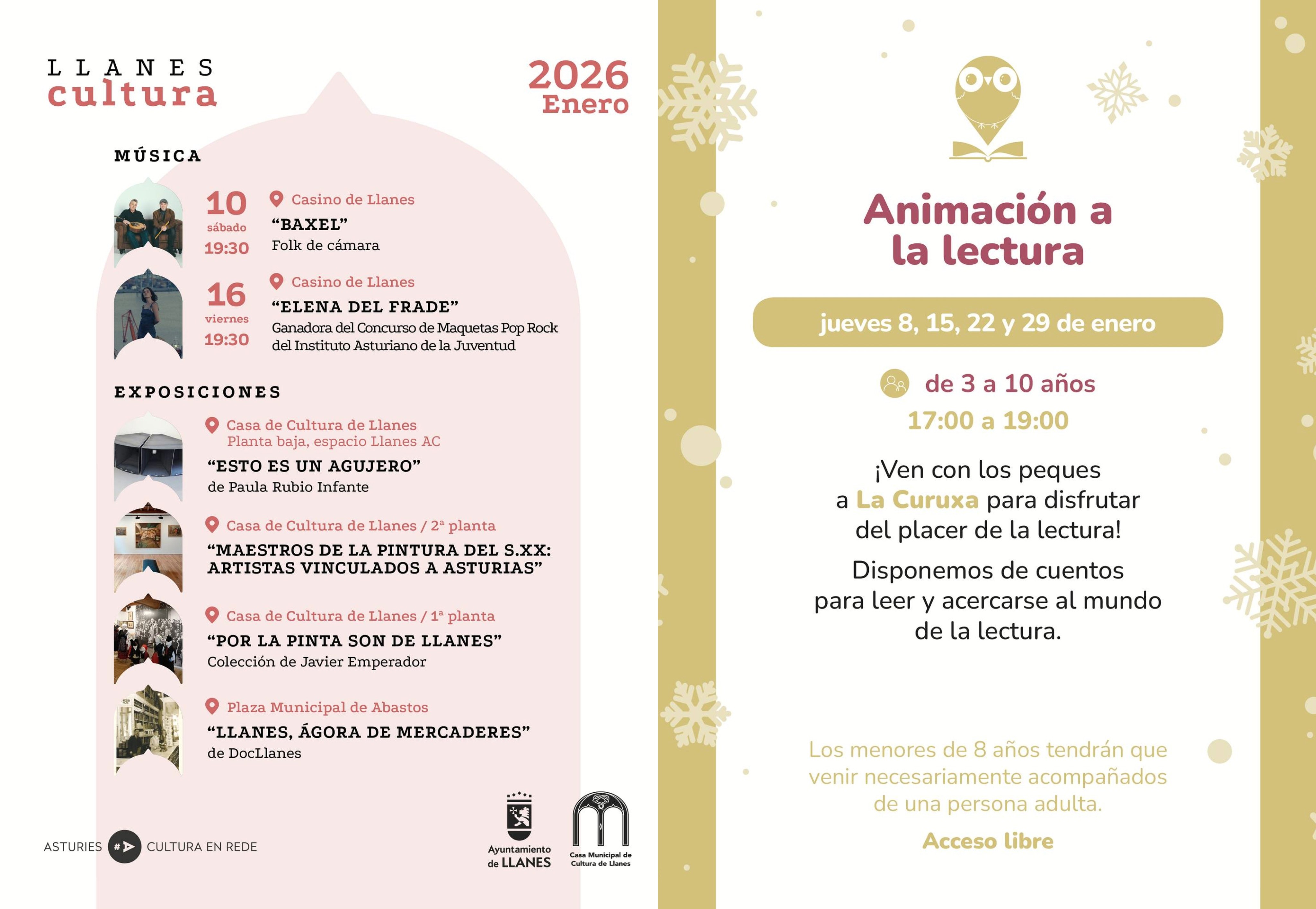 Llanes arranca 2026 con una completa agenda cultural de música, exposiciones y actividades infantiles - Concejo de Llanes