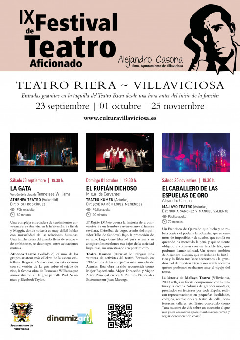 El Ayuntamiento de Villaviciosa anuncia el programa del IX Festival de Teatro Aficionado Alejandro Casona - Concejo de Villaviciosa