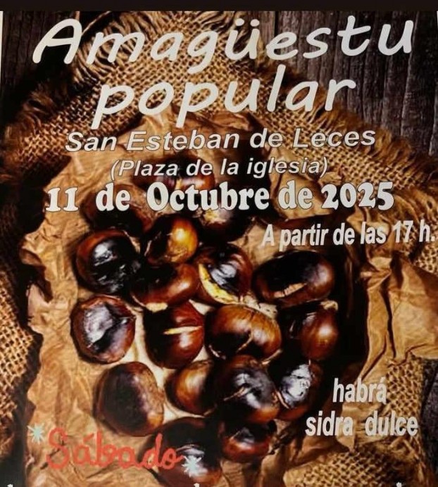 San Esteban de Leces celebra su Amaguestu Popular con castañas, sidra dulce y arroz con leche - Concejo de Ribadesella