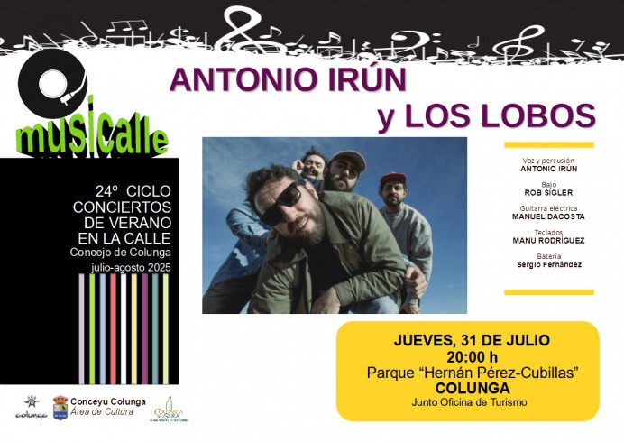 Antonio Irún y Los Lobos presentan su pop-rock electrónico en el ciclo Musicalle de Colunga - Concejo de Colunga