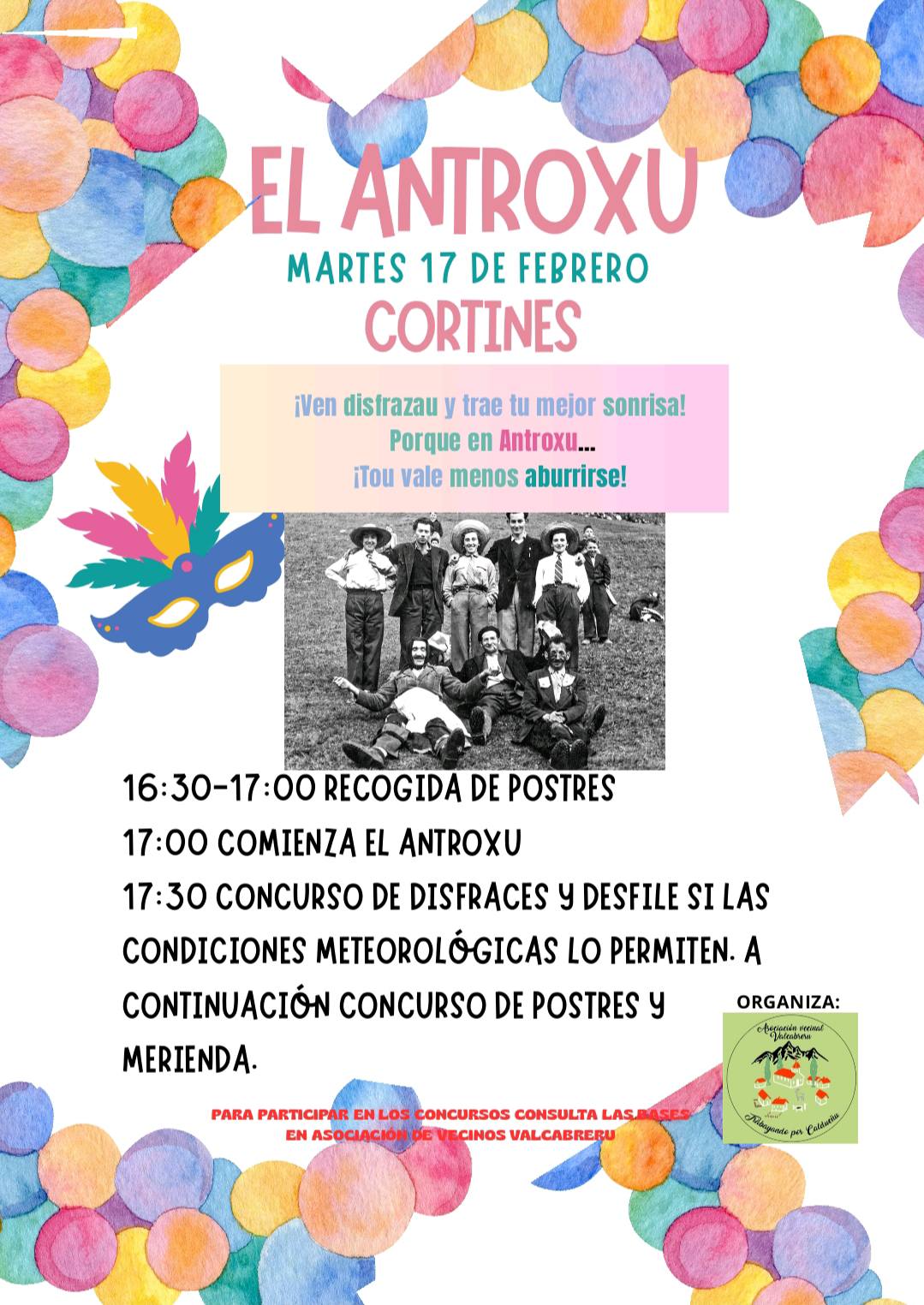 Cortines (Caldueñu, Llanes) celebra el Antroxu 2026 con concurso tradicional y comida típica - Concejo de Llanes