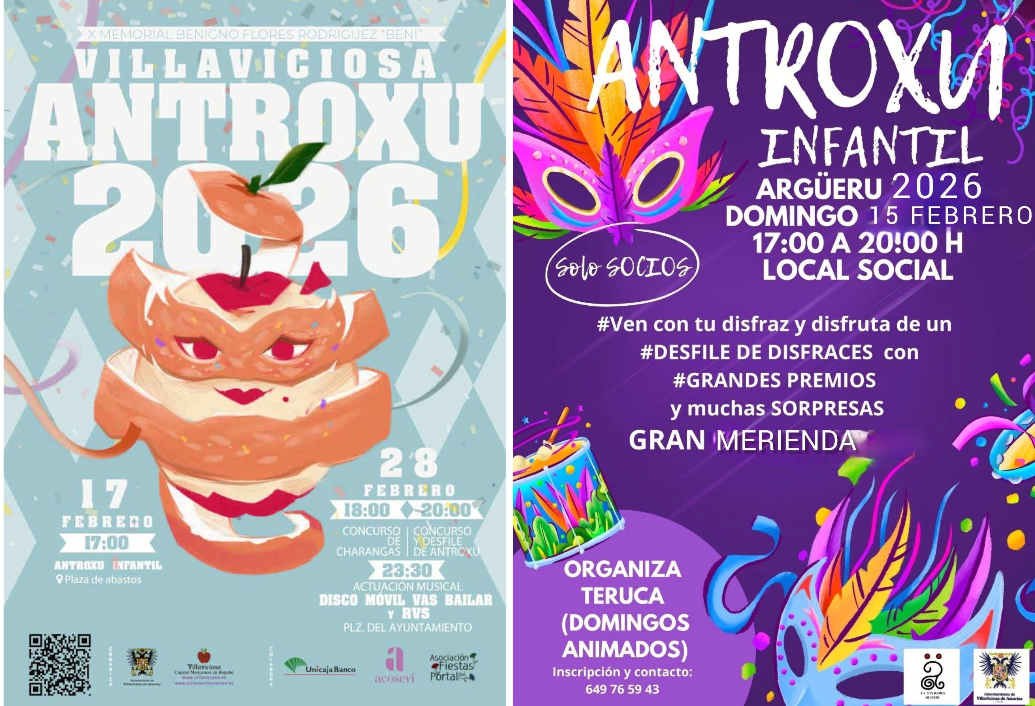 Villaviciosa y Argueru celebran el Antroxu 2026 con teatro, desfiles, música y actividades infantiles - Concejo de Villaviciosa