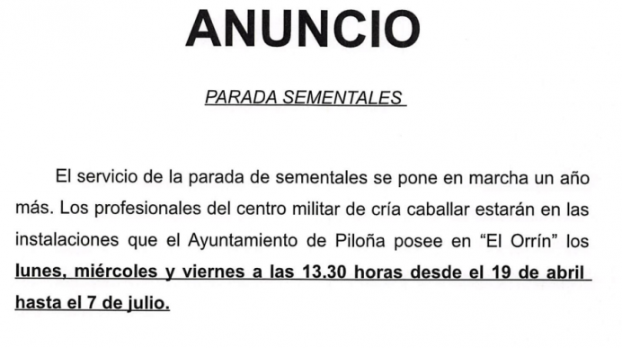 Parada de sementales 2023 en Piloña - Concejo de Piloña