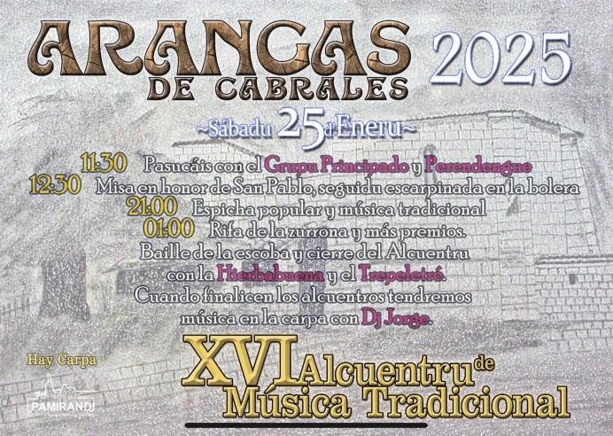 Arangas de Cabrales celebra el XVI Alcuentru de Música Tradicional - Concejo de Cabrales