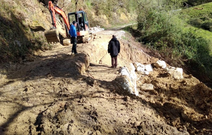 Argayo acceso Villa y árboles caídos senda Carrocedo - Concejo de Llanes