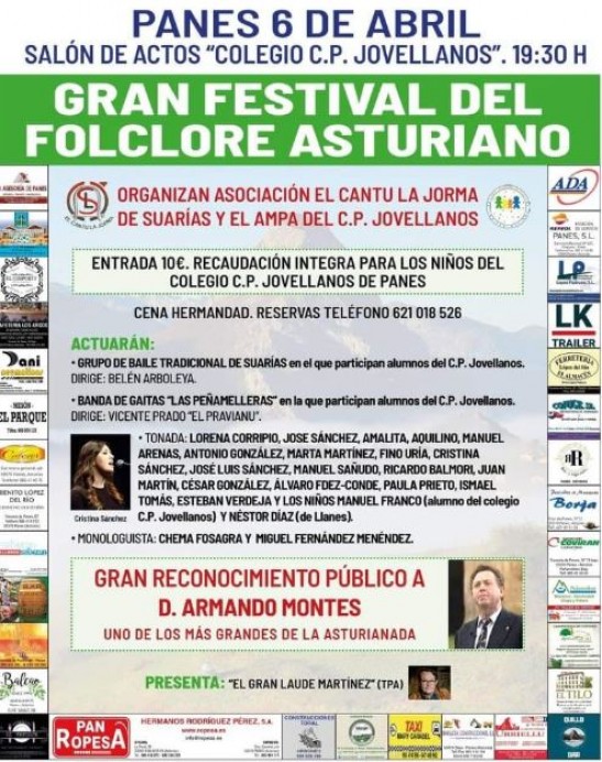 Gran festival del folclore asturiano en reconocimiento a Armando Montes - Concejos Peñamellera Alta y Baja