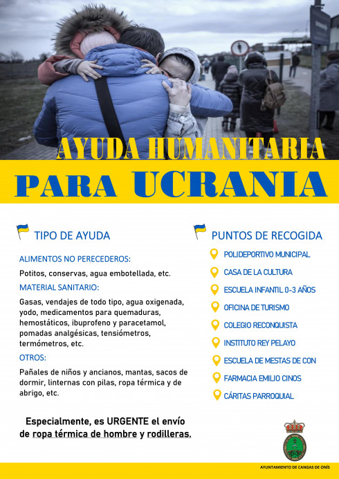 Campaña de ayuda a Ucrania - Concejo de Cangas de Onís