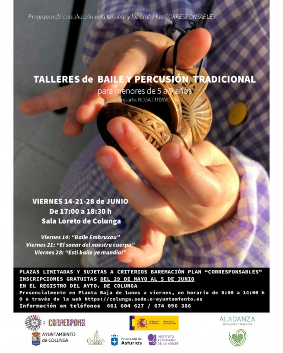 Talleres de Baile y Percusión Tradicional en Colunga - Concejo de Colunga