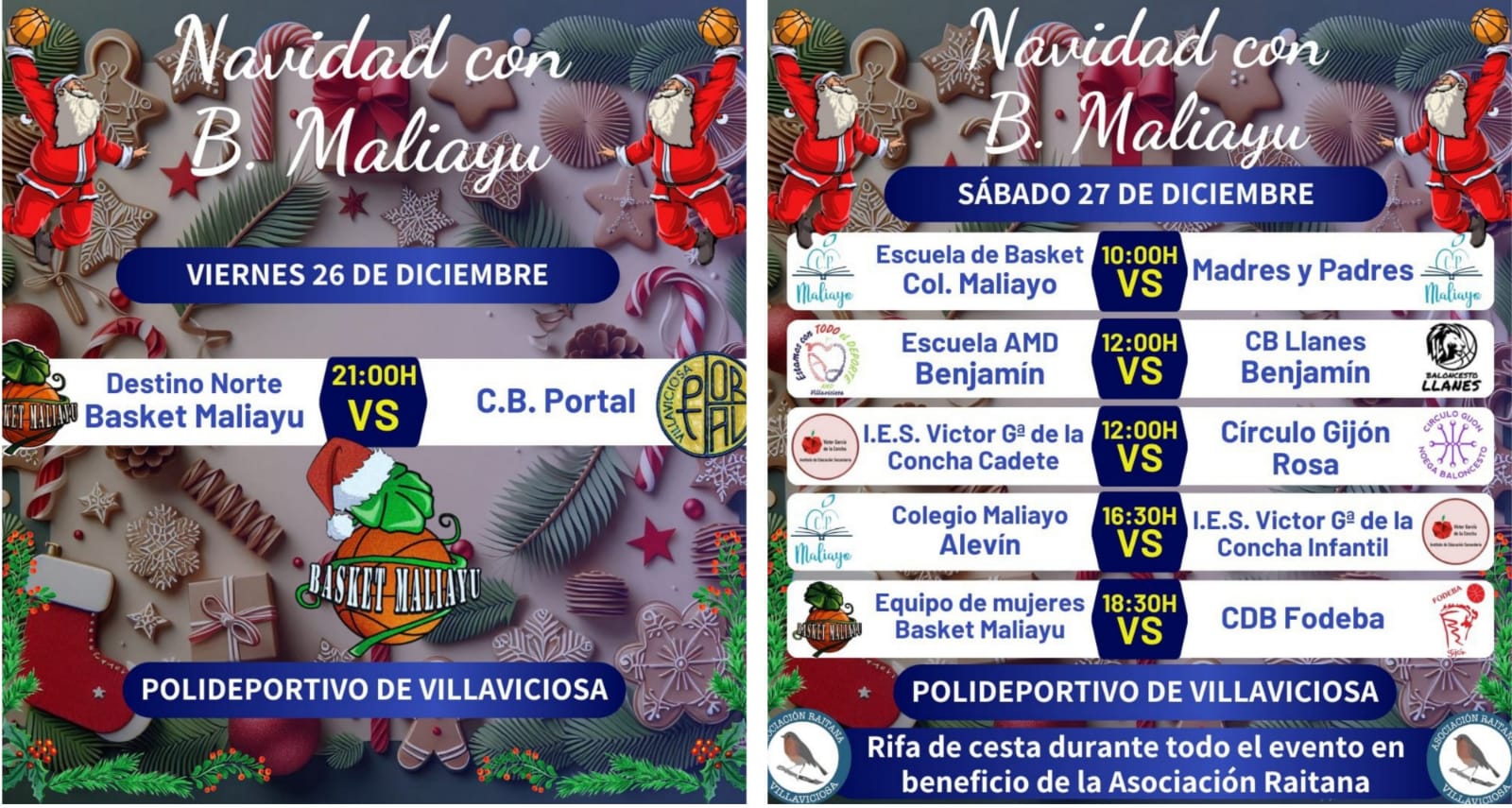 Navidad con Basket Maliayu llena de baloncesto el Polideportivo de Villaviciosa - Concejo de Villaviciosa