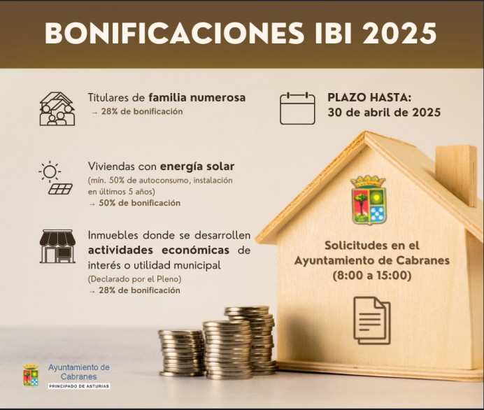 Cabranes abre el plazo para solicitar la bonificación del IBI 2025 - Concejo de Cabranes
