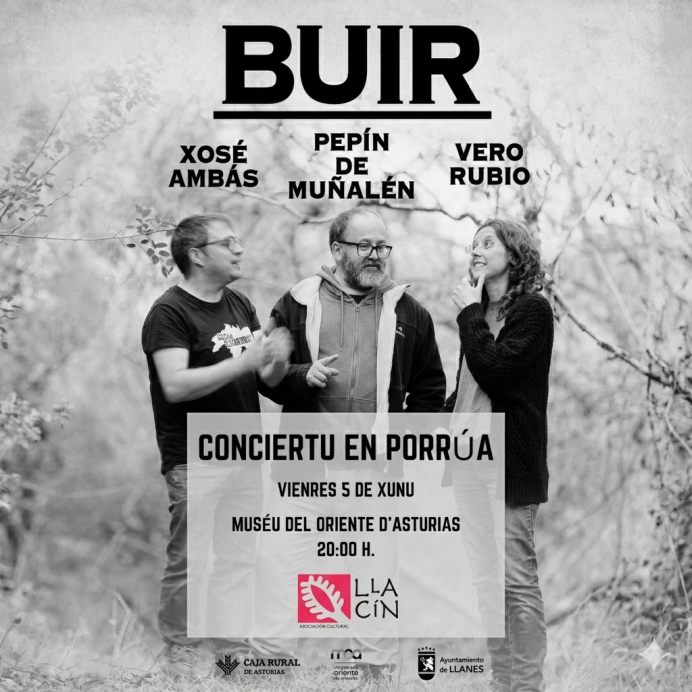 Buir actuará en Porrúa con un concierto de música tradicional asturiana revisada desde una mirada actual
