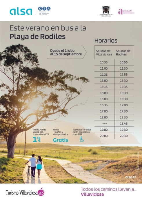 Arranca el Bus-Playa Villaviciosa-Rodiles para promocionar el comercio local de Villaviciosa - Concejo de Villaviciosa