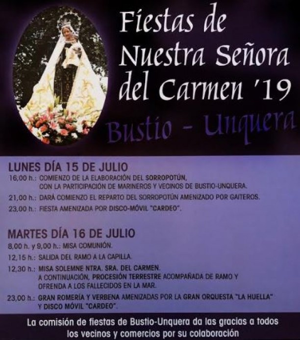 Fiestas de El Carmen en Bustio - Ribadedeva - Concejo de Ribadedeva