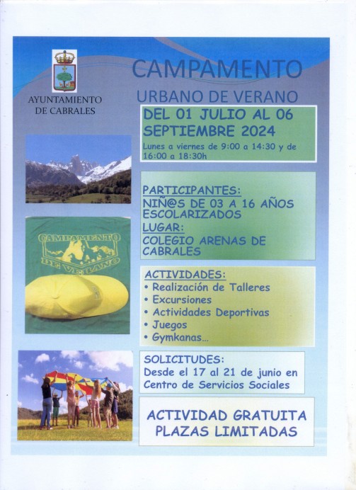 Campamento Urbano de Verano 2024 - Concejo de Cabrales