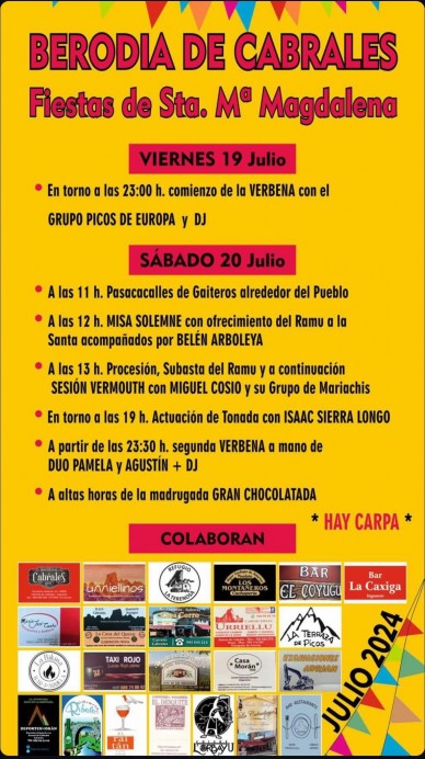 Berodia de Cabrales fiesta de Sta. Ma. Magdalena - Concejo de Cabrales