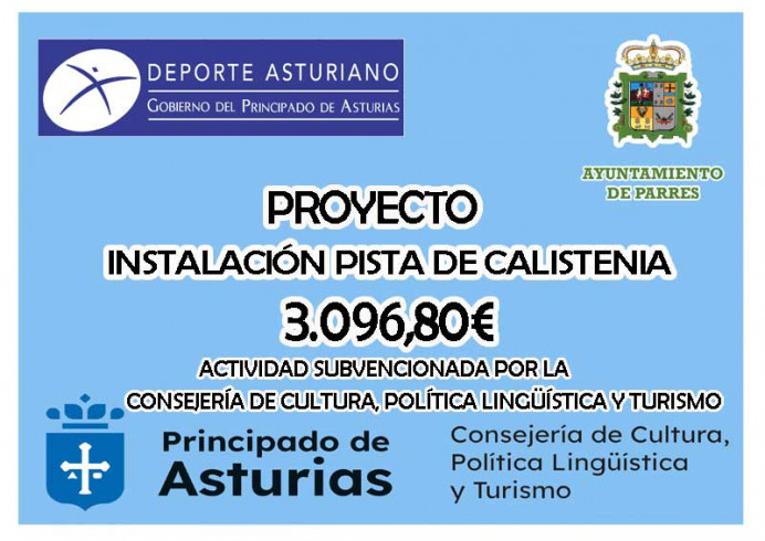 Subvención instalación pista calistenia - Concejo de Parres