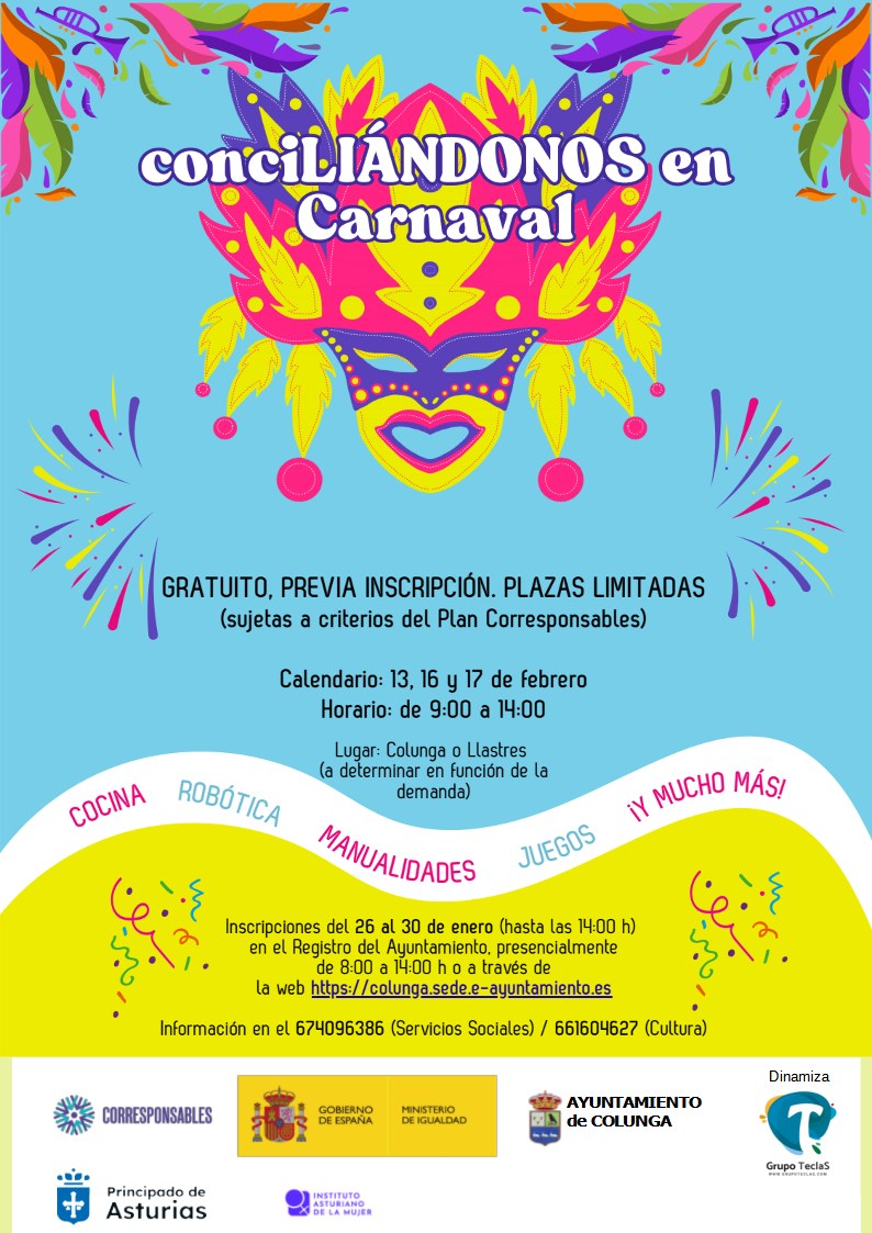 Colunga lanza el campamento gratuito "conciLIÁNDONOS en Carnaval" - Concejo de Colunga