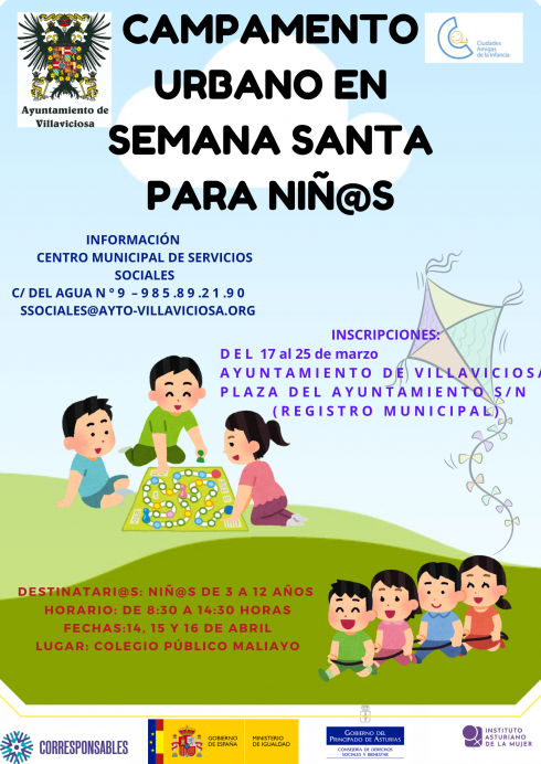 Campamento Urbano de Semana Santa 2025 en Villaviciosa: Inscripciones Abiertas para Niños de 3 a 12 Años - Concejo de Villaviciosa