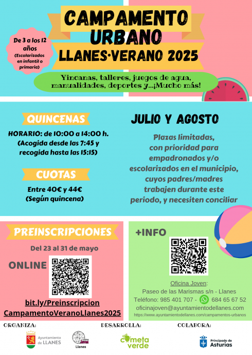Llanes abre el plazo de preinscripción para el XIX Campamento Urbano de Verano con 408 plazas para niños de 3 a 12 años - Concejo de Llanes