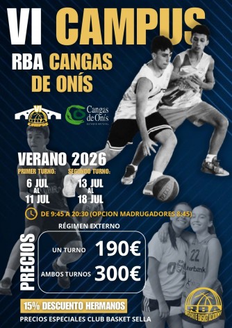 Abiertas las inscripciones para el VI Campus RBA de baloncesto en Cangas de Onís
