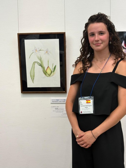 Joven artista de Llanes triunfa en Tokio con su obra Odontoglossum alexandrae - Concejo de Llanes