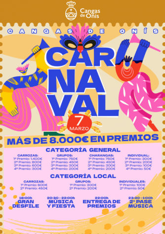 Cangas de Onís celebrará el Carnaval el 7 de marzo con 8.850 euros en premios - Concejo de Cangas de Onís