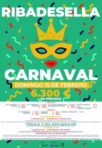 Cuenta atrás para el Carnaval de Ribadesella 2026: inscripciones desde el 26 de enero y 6.300 euros en premios - Concejo de Ribadesella