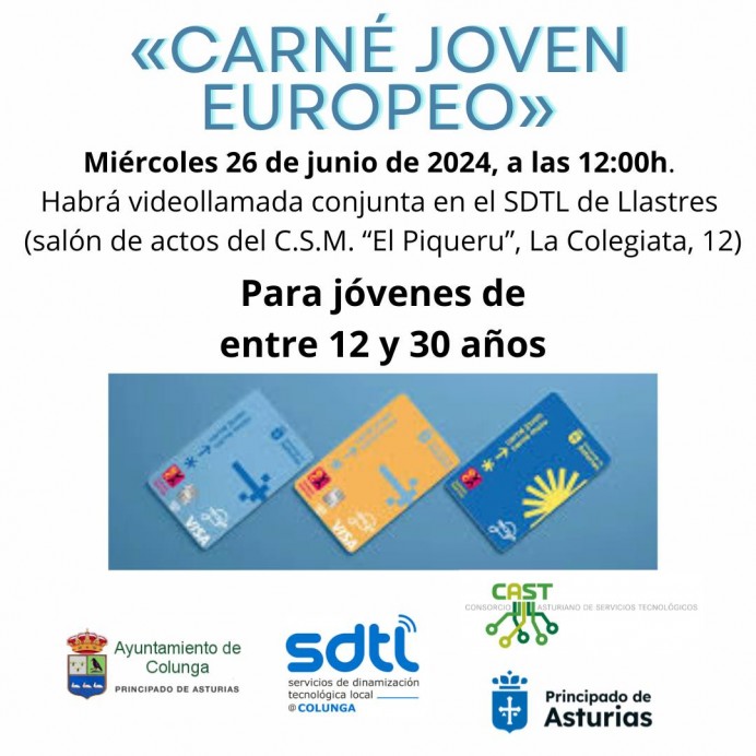 Jornada a través de videollamada conjunta (Teams) ‘Carné Joven’, en Llastres - Concejo de Colunga