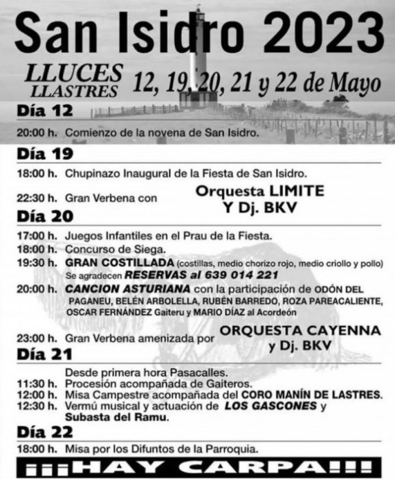 Fiestas de San Isidro 2023 en Luces - Colunga - Concejo de Colunga