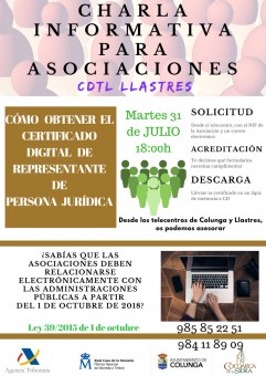 Charla para asociaciones en Llastres el 31 de Julio - CDTL - Telecentro