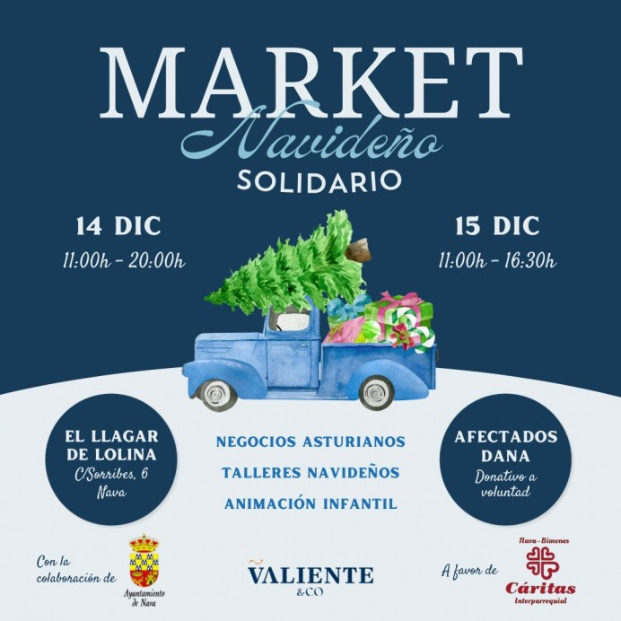 Market navideño solidario en Nava: compras, talleres y apoyo a los afectados por la DANA - Concejo de Nava