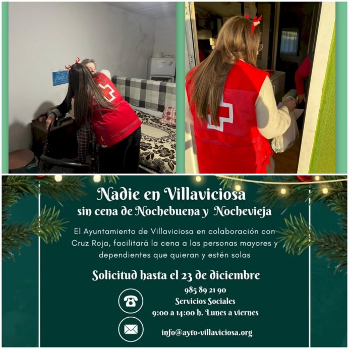 El Ayuntamiento de Villaviciosa y Cruz Roja reactivan el programa de cenas de Navidad contra la soledad no deseada - Concejo de Villaviciosa