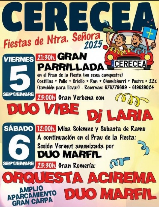 Fiestas de Nuestra Señora de Cerecea 2025: tradición, parrillada y romería en Piloña - Concejo de Piloña
