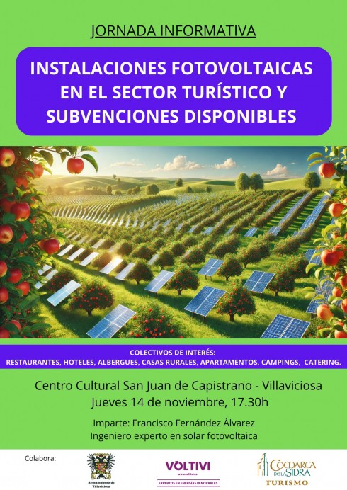 Jornada informativa sobre instalaciones fotovoltaicas en el sector turístico - Concejo de Villaviciosa