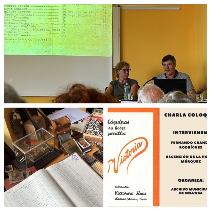 Gran afluencia de público en la presentación de la cesión del archivo de la fábrica Victoria en Lastres - Concejo de Colunga