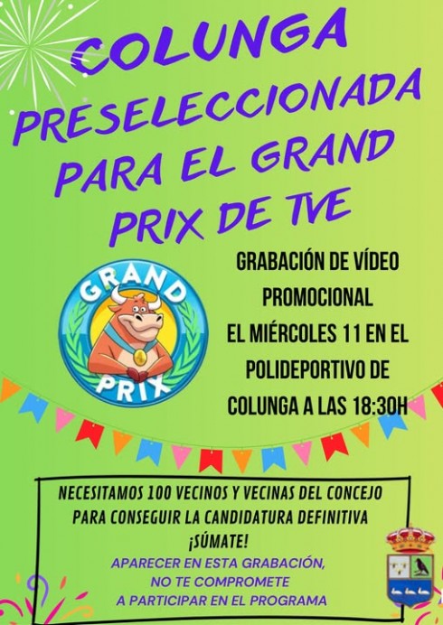 Colunga busca vecinos para grabar un vídeo promocional con el que optar al Grand Prix de TVE - Concejo de Colunga