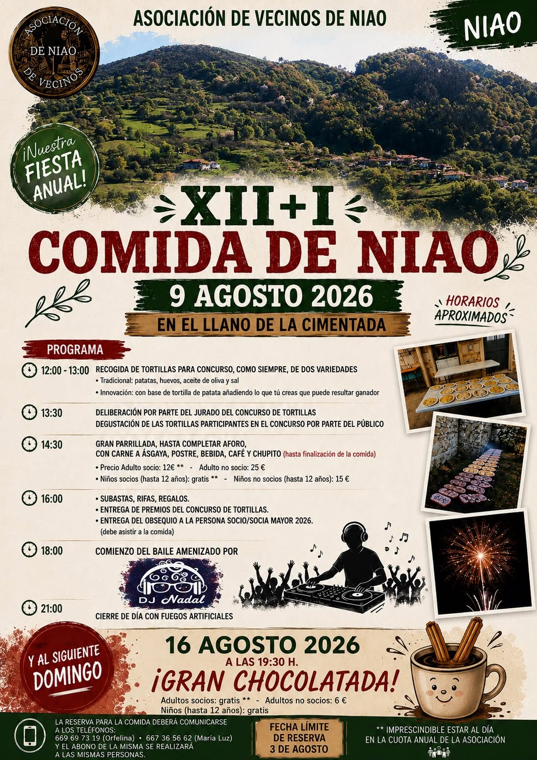 Niao celebra el 9 de agosto su comida anual con parrillada, baile y chocolatada - Concejo de Cabranes