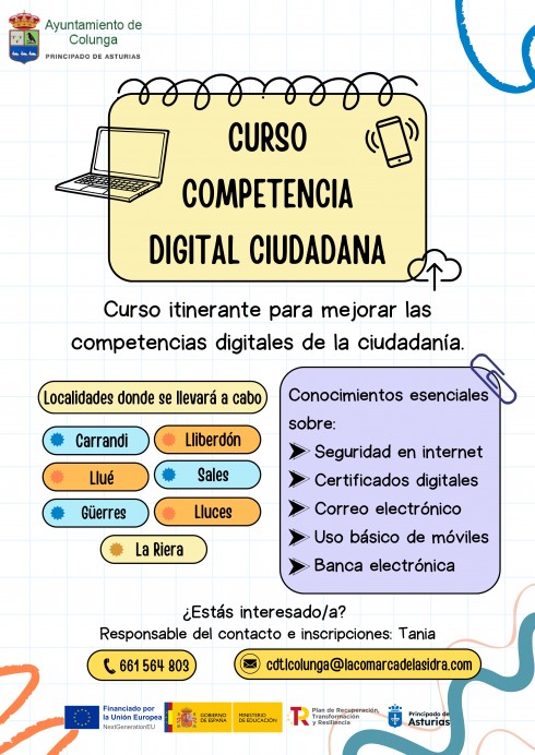 Continúa el curso itinerante  ‘Competencia Digital Ciudadana’ en Colunga - Concejo de Colunga