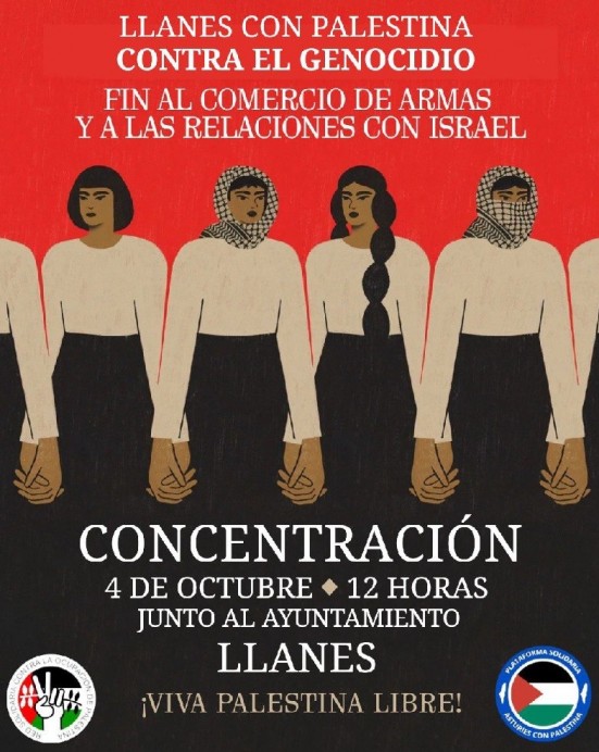 Llanes acogerá una concentración en apoyo a Palestina este sábado 4 de octubre - Concejo de Llanes