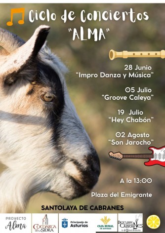 El ciclo de conciertos ALMA llevará cuatro actuaciones a Santolaya de Cabranes este verano