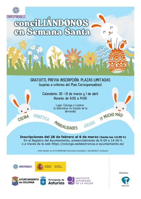 Colunga abre el plazo de inscripción para el campamento gratuito ‘ConcilIÁNDONOS en Semana Santa’