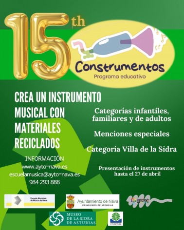 Llega el XV Concurso Construmentos en Nava: crea tu instrumento con materiales reciclados - Concejo de Nava