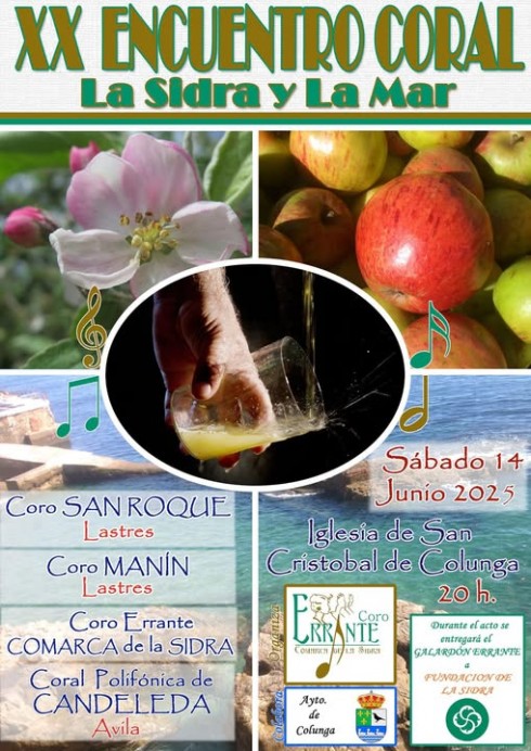 Colunga celebra el XX Encuentro Coral La Sidra y la Mar este sábado con agrupaciones de Lastres, la Comarca y Ávila - Concejo de Colunga