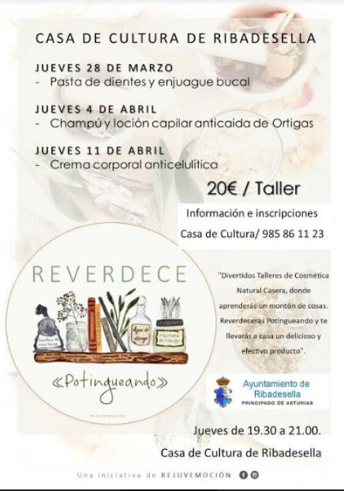 Talleres de cosmética natural en Ribadesella - Concejo de Ribadesella